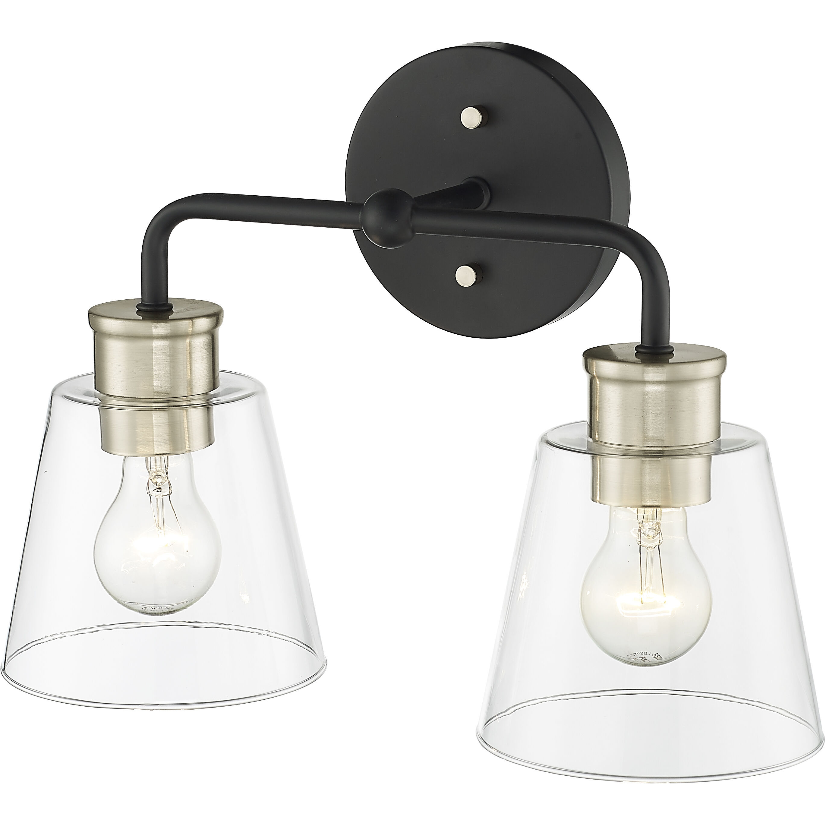 Cameron 2 Light 15 inch Matte Black/Modern Gold Bathroom Vanity Light Wall Light